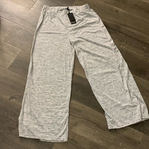 Nasty Gal-  Brushed Wide Leg Lounge Pants- Grey